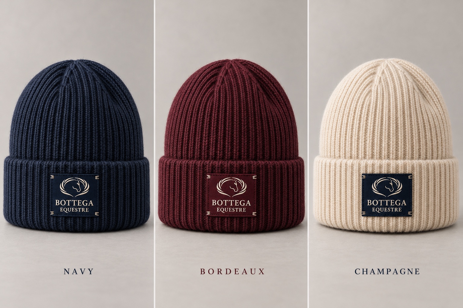 Концепция: Шапка в рубчик — Navy · Bordeaux · Champagne