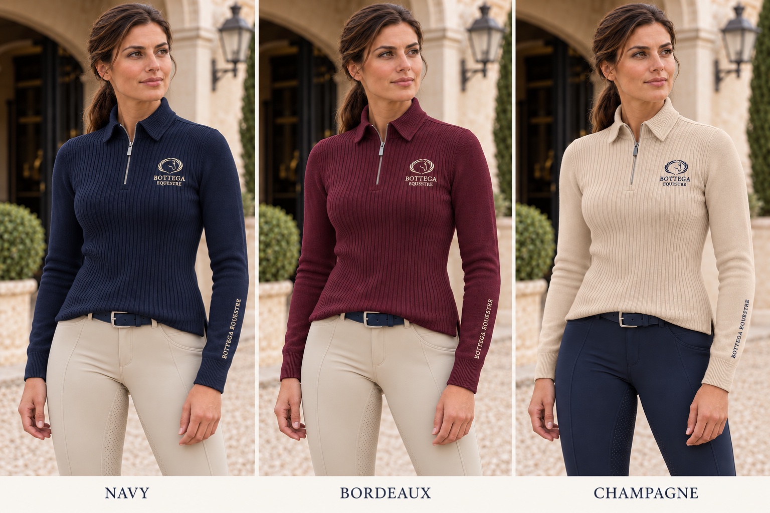 Концепция: Поло Arianna — Navy · Bordeaux · Champagne